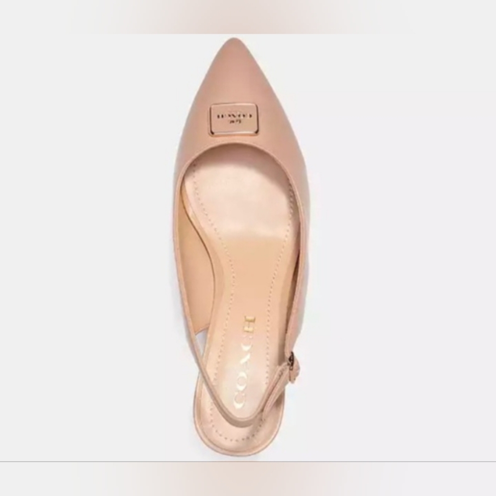 New Coach Jillian Beachwood  Slingback Heels Great Neutral SZ 6.5B - Picture 3 of 16